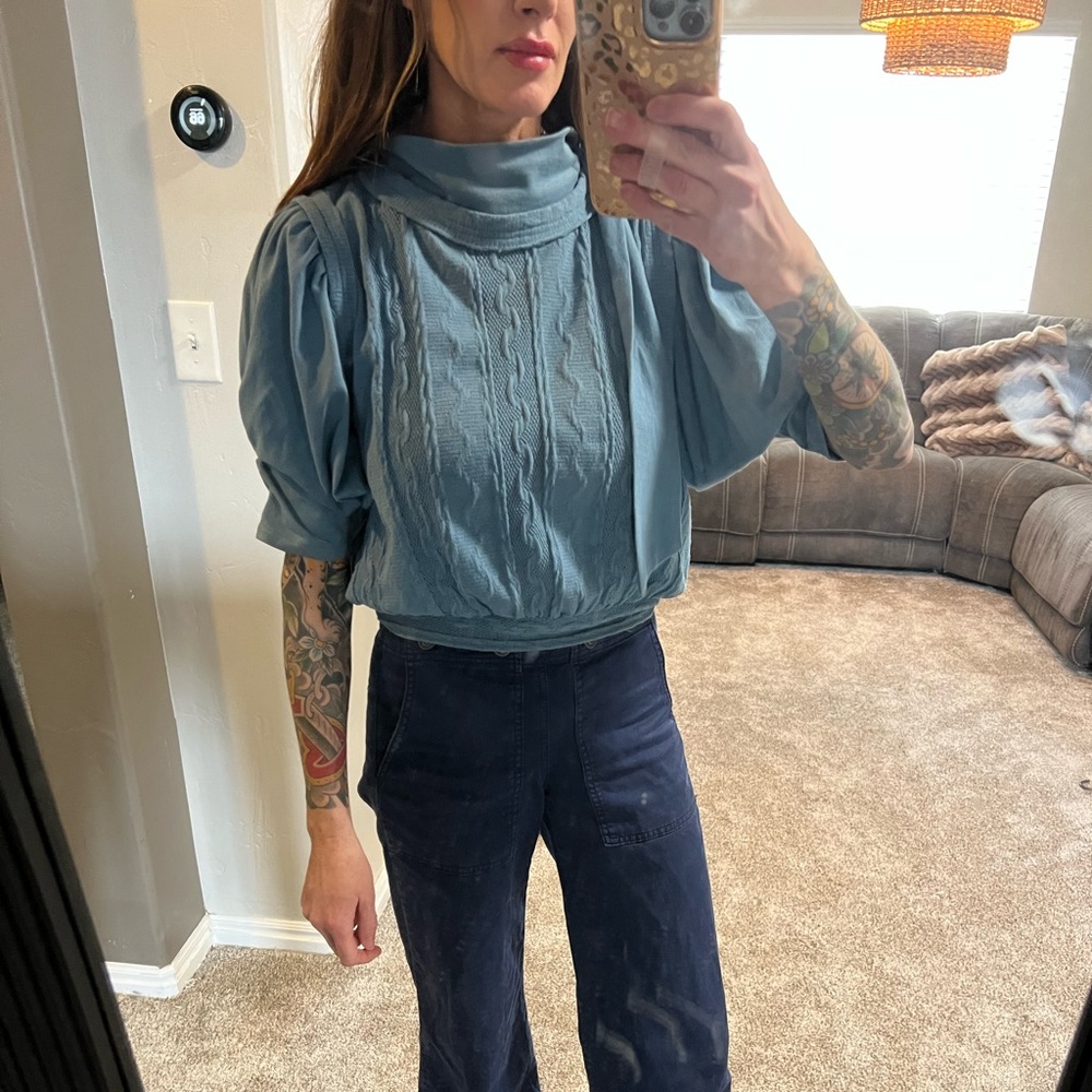 Free People Button down back Top